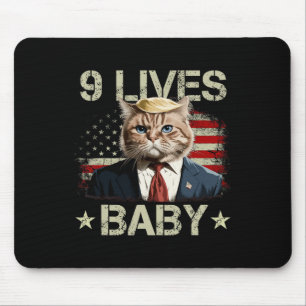 Cat Trump 9 Lives Ba Mousepad