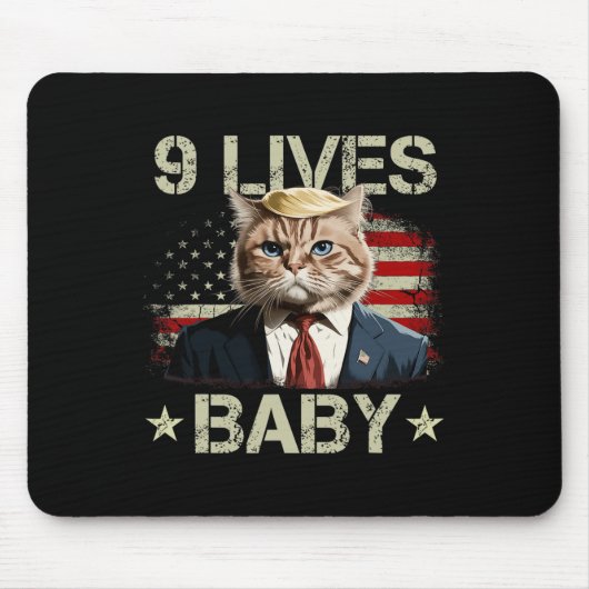 Cat Trump 9 Lives Ba Mousepad (Vorne)