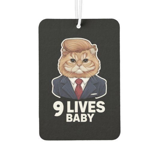 Cat Trump 9 Lives Baby Autolufterfrischer (Rückseite)