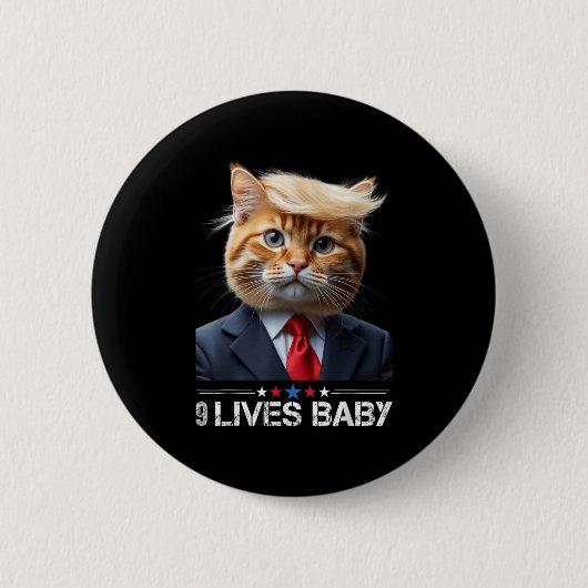 Cat Trump 9 Lives Baby Button (Vorderseite)