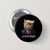 Cat Trump 9 Lives Baby Button (Vorne & Hinten)