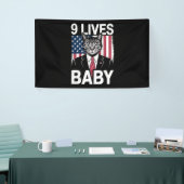 Cat Trump 9 Lives Baby Funny Trump Cat Banner (Messeveranstaltung)