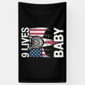 Cat Trump 9 Lives Baby Funny Trump Cat Banner (Vertikal)