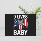 Cat Trump 9 Lives Baby Funny Trump Cat Einladung (Stehend Vorderseite)