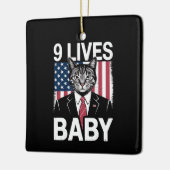 Cat Trump 9 Lives Baby Funny Trump Cat Keramikornament (Links)