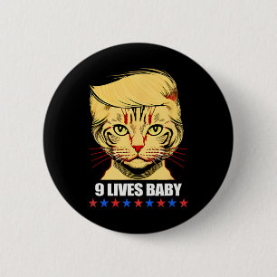 Cat Trump 9 Lives Baby Kamala Harris für Präsident Button