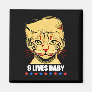 Cat Trump 9 Lives Baby Kamala Harris für Präsident Magnet