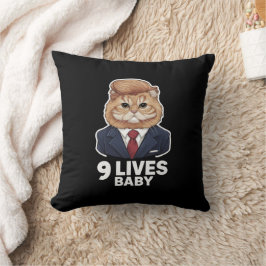 Cat Trump 9 Lives Baby Kissen
