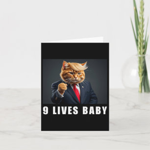 Cat Trump 9 Lives Baby Trump 2024 Win Victory Winn Karte