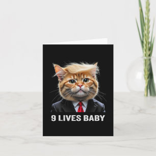 Cat Trump 9 Lives Baby Trump 2024 Win Victory Winn Karte