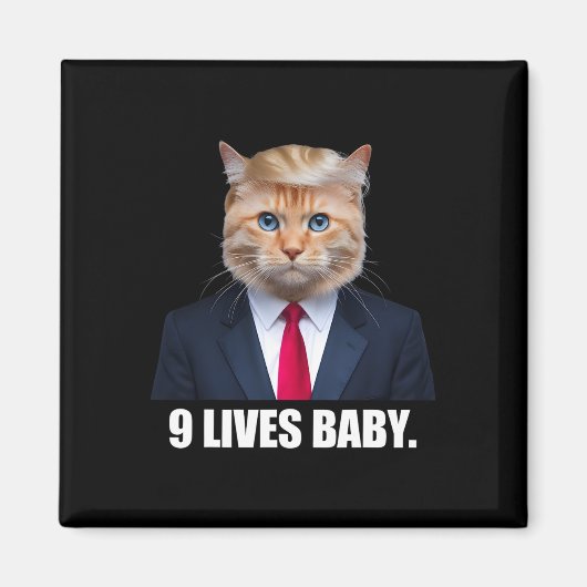 Cat Trump 9 Lives Baby Trump 2024 Win Victory Winn Magnet (Vorne)