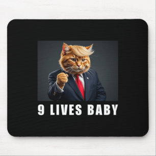 Cat Trump 9 Lives Baby Trump 2024 Win Victory Winn Mousepad