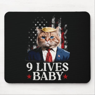 Cat Trump 9 Lives Baby Trump 2024 Win Victory Winn Mousepad