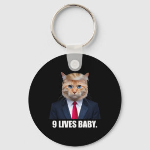 Cat Trump 9 Lives Baby Trump 2024 Win Victory Winn Schlüsselanhänger