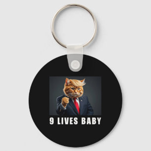 Cat Trump 9 Lives Baby Trump 2024 Win Victory Winn Schlüsselanhänger