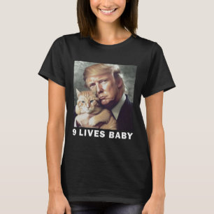Cat Trump 9 Lives Baby Trump 2024 Win Victory Winn T-Shirt