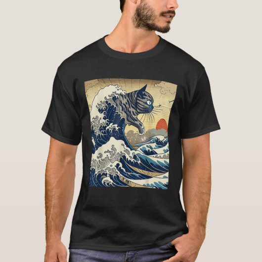 Cat Tshirt Cat Lover Katsushika Hokusai T (Vorderseite)