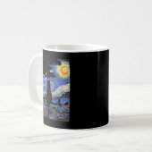 Cat Tshirt, Starry Night Cat T-Shirt, Van Gogh Cat Kaffeetasse (Vorderseite Links)