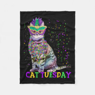 Cat Tuesday Funny Mardi Gras 2025 New Orleans Mens Fleecedecke