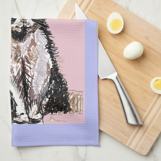 Cat Tuxedo Pastel Cats Womens Pastellfarben Geschirrtuch (Viertel Falte)