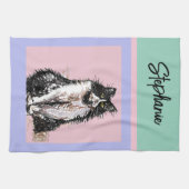 Cat Tuxedo Pastel Cats Womens Pastellfarben Geschirrtuch (Horizontal)