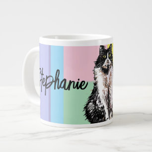 Cat Tuxedo Pastel Cats Womens Pastellfarben Jumbo-Tasse