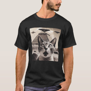 Cat UAPs Vorfall UFO Ägypten Pyramiden-Außerirdisc T-Shirt