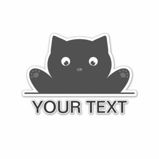 CAT ÜBERRASCHT AUFKLEBER (Vorderseite)