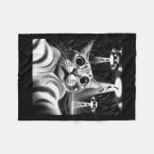 Cat Ufasion _ Funny Cat Meme Retro Alien Cat Fleecedecke (Vorderseite (Horizontal))