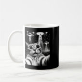 Cat Ufasion _ Funny Cat Meme Retro Alien Cat Kaffeetasse (Links)