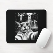 Cat Ufasion _ Funny Cat Meme Retro Alien Cat Mousepad (Mit Mouse)