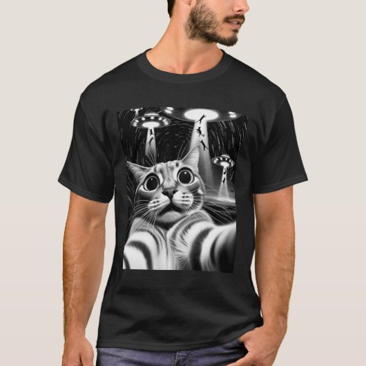 Cat Ufasion _ Funny Cat Meme Retro Alien Cat T-Shirt (Vorderseite)