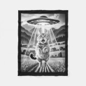 Cat Ufo Alien Abduction Funny Graphic Tees Men Wom Fleecedecke (Vorderseite)