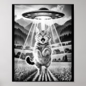 Cat Ufo Alien Abduction Funny Graphic Tees Men Wom Poster (Vorne)