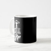 Cat Ufo _ Funny Invasion Meme Retro Alien Cat Ufo Kaffeetasse (Vorderseite Links)