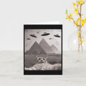 Cat Ufo Meme - Funny Cat Selfie with Ufos Karte (Gelbe Blume)