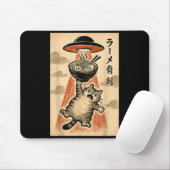 Cat Ufo Ramen Funny Japanese Anime Men Women Teen Mousepad (Mit Mouse)