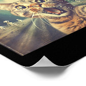 Cat Ufo Selfie Art Funny Cat Alien Poster (Ecke)