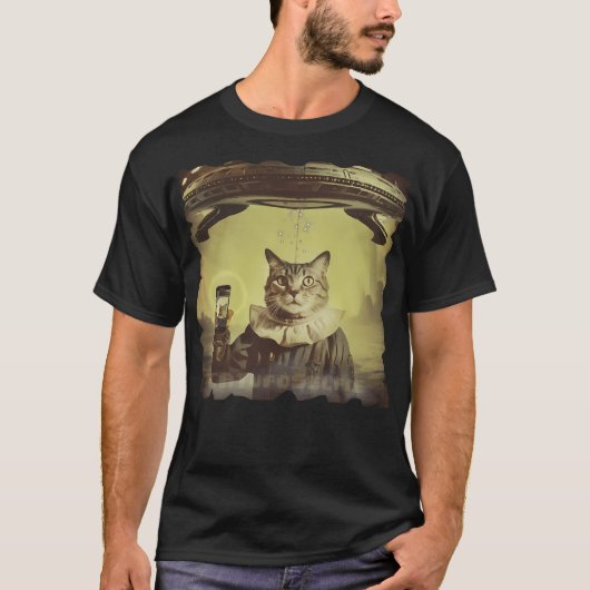 Cat Ufo Selfie Invasion T-Shirt (Vorderseite)