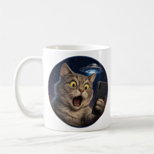 Cat UFO Selfie Kaffeetasse