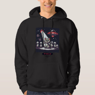 Cat UFO Selfie: Pixel Art #10 Hoodie