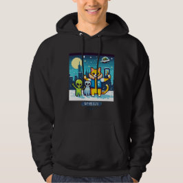 Cat UFO Selfie: Pixel Art #17 Hoodie