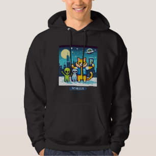 Cat UFO Selfie: Pixel Art #17 Hoodie