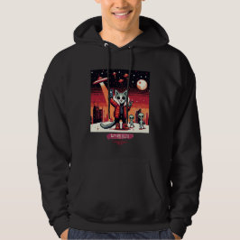 Cat UFO Selfie: Pixel Art #23 (Red Cat) Hoodie