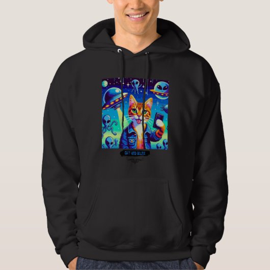 Cat UFO Selfie: Pixel Art #29 Hoodie (Vorderseite)