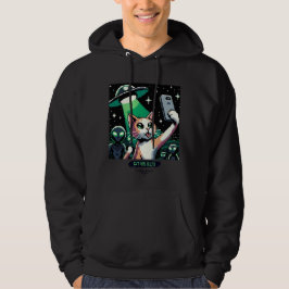Cat UFO Selfie: Pixel Art #8 Hoodie