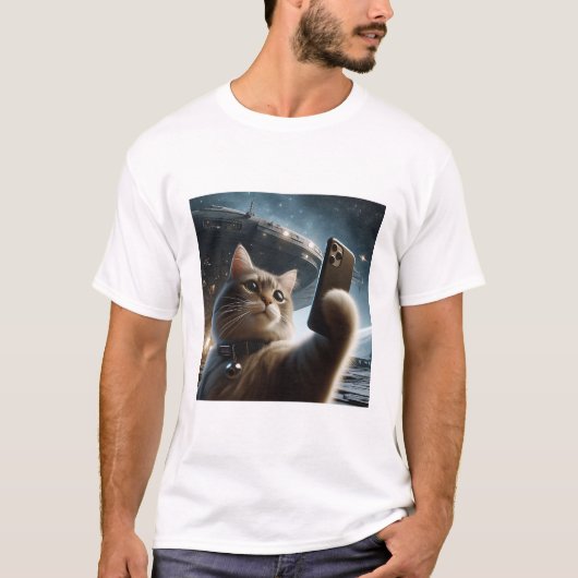 Cat UFO Selfie: Return / Herren Tshirt #4 (Vorderseite)