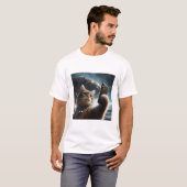 Cat UFO Selfie: Return / Herren Tshirt #4 (Vorne ganz)