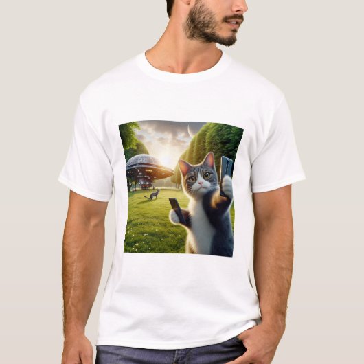 Cat UFO Selfie: Return / Herren Tshirt #7 (Vorderseite)