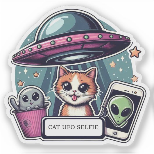 Cat UFO Selfie: Return Sticker #1 (Vorderseite)
